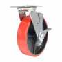Vestil CST-VE-8X2PU-SWB Poly Swivel W/Brake 8x2 1474lb Red