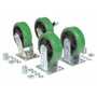 Vestil Polyurethane Caster Kit 6 in x 2 in 3600 lb Cap, Green