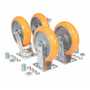 Vestil Polyurethane Caster Kit 8 in x 2 in 8000 lb Cap, Butterscotch