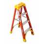 Vestil Fiberglass Step Ladder 4 Step 300 Lb. Cap, Orange