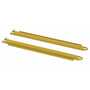 Vestil Steel Pin Style Fork Extensions with Load Rails, 4" X 84" 4,000 Lb. Cap, Yellow