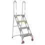 Vestil FLAD-4-SS 4 Step SS Folding Ladder w/Wheels