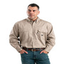 Berne FRSH10 Flame Resistant Button Down Long Sleeve Work Shirt, S, Regular, Khaki