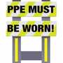 Vestil FSB-3832-VYL-022 PPE Must Be Worn FSB Yellow