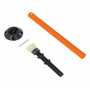 Vestil Permanent Sign Post with Base 24 in, Orange