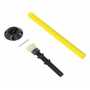 Vestil Permanent Sign Post with Base 24 in, Yellow
