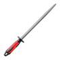 10-Inch Sharpening Steel Round Regular Cut Red and Black Handle F. Dick 7317125-63