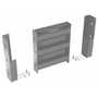 Vestil Steel 3 Ribbed Drop In Style Guard Rail 12 in, Gray Semi Gloss