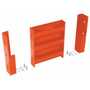 Vestil Steel 3 Ribbed Drop In Style Guard Rail 12 In, Orange