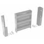 Vestil Steel 3 Ribbed Drop In Style Guard Rail 12 In, Silver