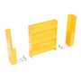 Vestil Steel 3 Ribbed Drop In Style Guard Rail 12 In, Yellow