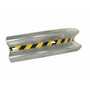 Vestil Galvanized Steel Curved Guard Rail 41.875 In, Gray