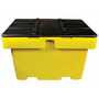 Vestil Polyethylene Salt Box 18 Cubic Foot Cap, Yellow/Black