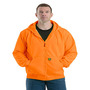 Berne HVF101 Hi Vis Thermal-Lined Hooded Sweatshirt, S, Regular, Orange