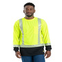 Berne HVK018 Hi Vis Class 3 Color Block Long Sleeve T-Shirt, M, Regular, Yellow