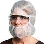 White Balaclava Disposable Hair and Beard Hood Cover 24"