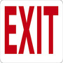 Safety Sign, EXIT (Red/White), 7" x 10", Plastic