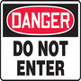 Safety Sign, DANGER DO NOT ENTER, 7" x 10", Plastic