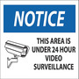 Safety Sign, Notice This Area Is Under 24 Hour Video Surveillance (Graphic), 10" X 14", Aluminum