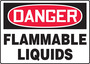 Safety Sign, Danger Flammable Liquids, 10" X 14", Aluminum