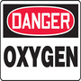 Safety Sign, DANGER OXYGEN, 7" x 10", Adhesive Poly