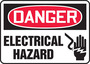Safety Sign, Danger Electrical Hazard (Graphic), 7" X 10", Plastic