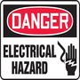 Safety Sign, Danger Electrical Hazard (Graphic), 10" X 14", Plastic