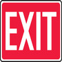 Safety Sign, Exit (White/Red), 7" X 10", Aluminum