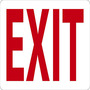 Safety Sign, Exit (Red/White), 10" X 14", Aluminum