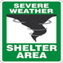 Safety Sign, Severe Weather Shelter Area, 10" X 7", Plastic