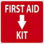 Safety Sign, First Aid Kit (Arrow), 7" X 10", Adhesive Poly