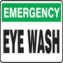 Safety Sign, Emergency Eye Wash, 7" X 10", Aluminum