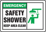 Safety Sign, Emergency Safety Shower (Graphic), 7" X 10", Aluminum