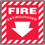 Safety Sign, FIRE EXTINGUISHER (Arrow), 14" x 10", Plastic