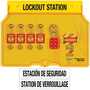 Master Lock 1482BP410 Wall Mounted Lockout Station, Fully Stocked