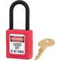 Master Lock 406RED Zenex Thermoplastic Safety Padlock, Red, Keyed Diff