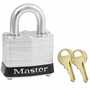 MasterLock 3BLK Black Laminated Steel Padlock 1-9/16" Wide 2 Keys