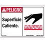 NMC Danger Hot Surface Sign in Spanish Peligro Superficie Caliente