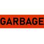 NMC CU-414327 Baracade Tape "GARBAGE", Black on Red, 3" X 1000' Roll