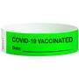 Nat'l Marker WB05GR COVID-19 VACCINATED Tyvek Wristbands .75x10in