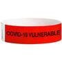 Nat'l Marker WB06RD "COVID-19 VULNERABLE" Tyvek Wristbands .75x10"