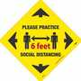NMC WFS71 Vinyl Floor Sign "PLEASE PRACTICE SOCIAL DISTANCING"