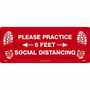 NMC WFS74 Walk-On Vinyl Floor Sign "SOCIAL DISTANCING" 20x8 in