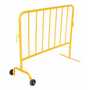 Vestil PRAIL-48-Y-WF 48"L Stl Barr 1Wheel1Flat Ylw