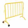 Vestil PRAIL-48-Y-W 48"L Stl Barr 1Wheel1Curve Ylw