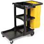 Rubbermaid FG617388BLA Janitorial 3-Shelf Cleaning Cart w/ Vinyl Bag