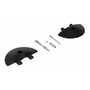 Vestil Rubber Heavy Duty Speed Bump Concrete End Cap, Black