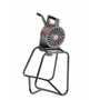 Vestil Steel Warning Siren Hand Crank with Floor Stand Silver