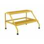 Vestil Aluminum 2 Step Knock Down Wide Stand 500 Lb. Cap, Yellow
