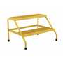 Vestil Aluminum 2 Step Wide Stand 500 Lb. Cap, Yellow